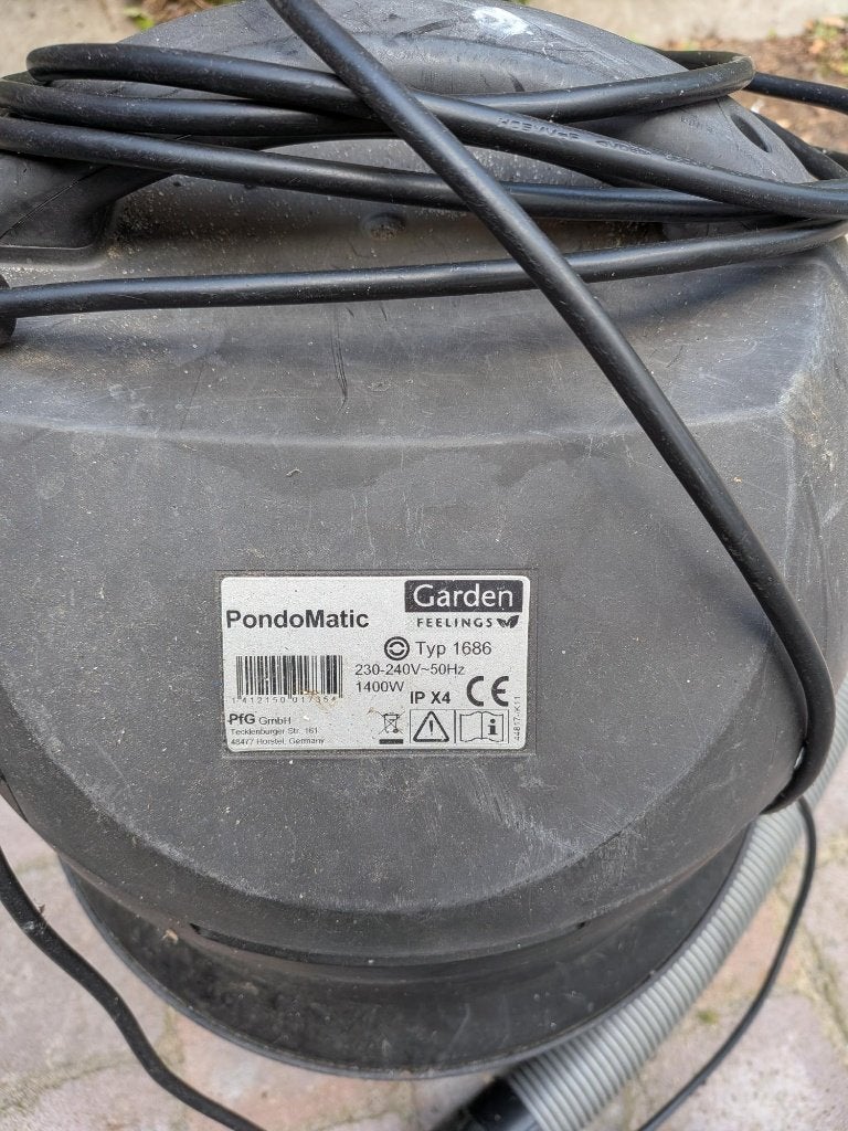 vijverslibzuiger, Ophalen, Gebruikt, Vijverstofzuiger