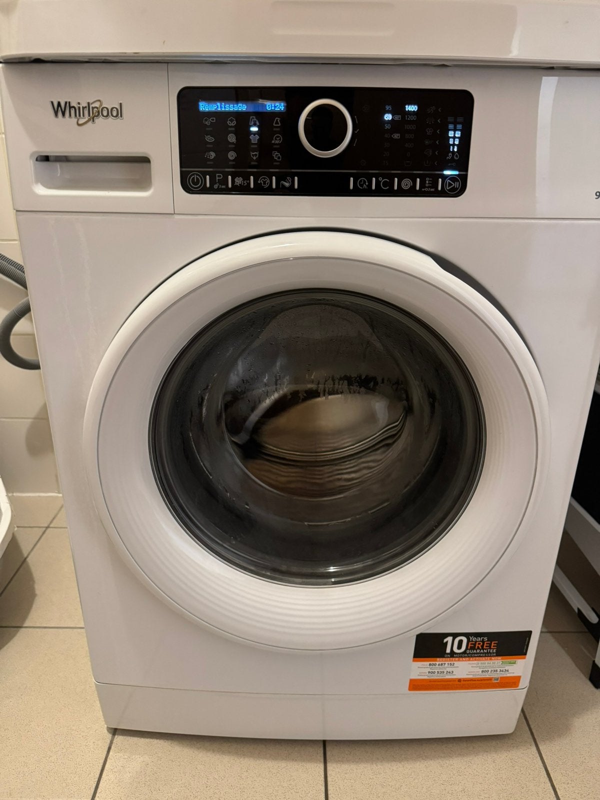 Machine à laver Whirlpool 6th sense, Elektronische apparatuur, Ophalen, Gebruikt, 8 tot 10 kg, Voorlader