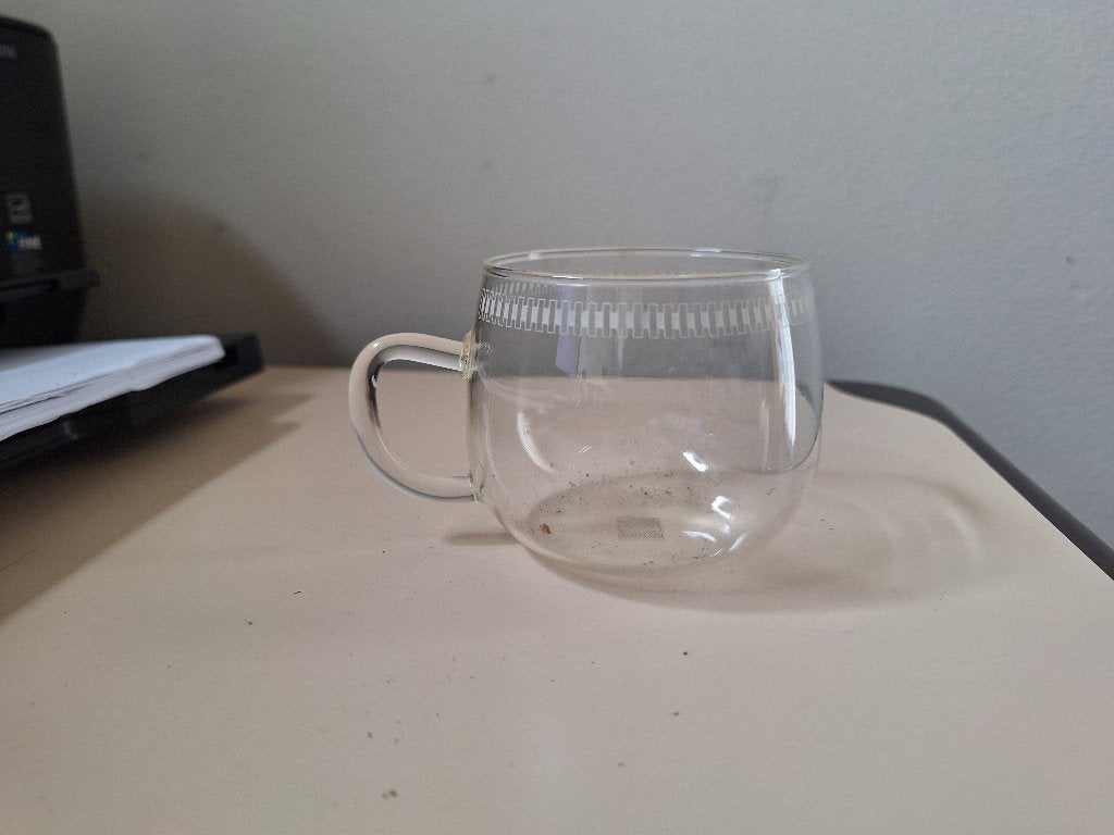 theekopje glas vintage, Maison & Meubles, Cuisine | Vaisselle, Enlèvement ou Envoi, Vintage, Comme neuf, Verre