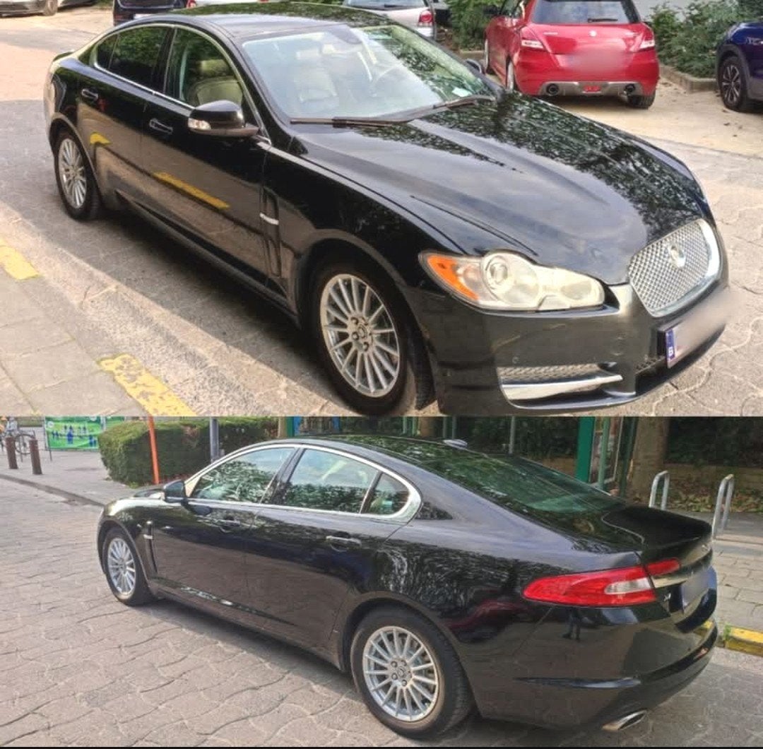 Jaguar XF 2.7 V6 diesel, export, 2ème proprio, mécanique ok, Autos, Cuir, Achat, Entretenue par le concessionnaire, Noir