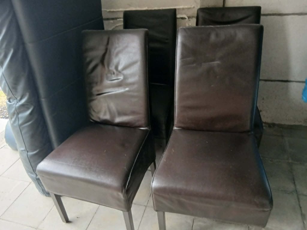 4 bruine stoelen, Ophalen, Gebruikt