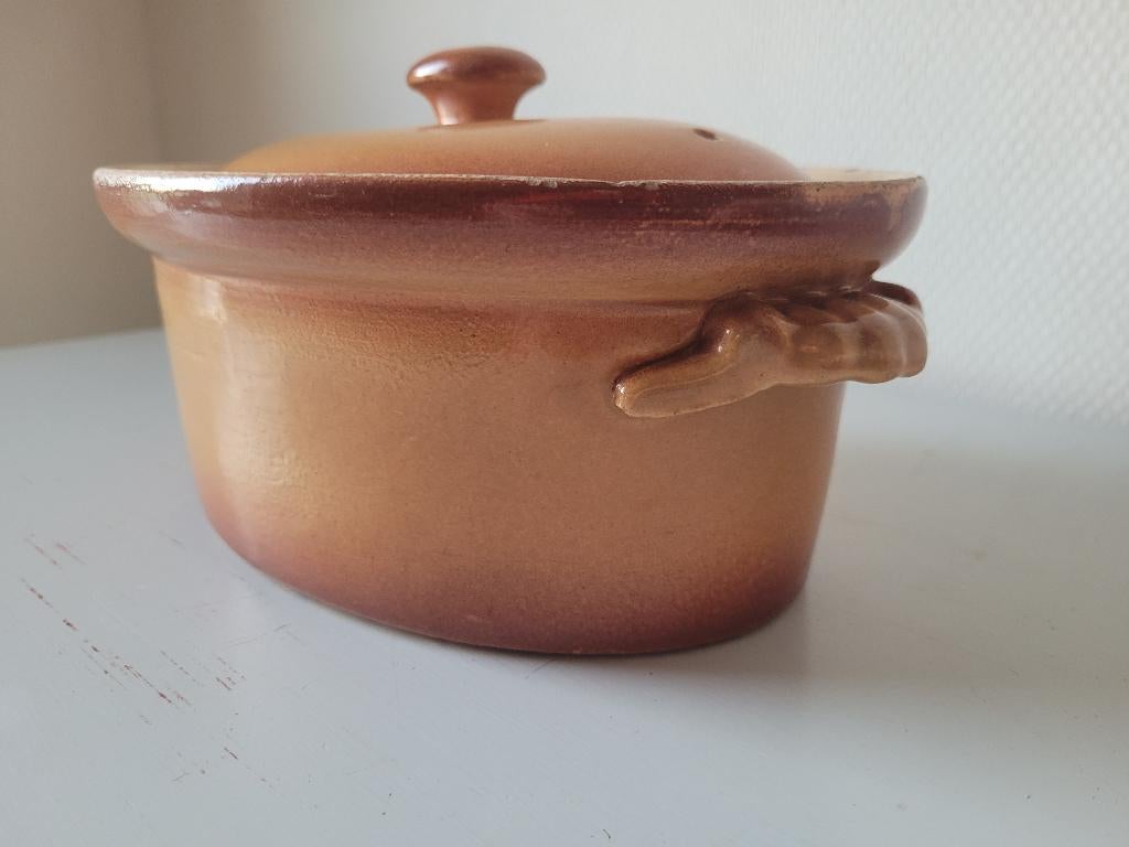 terrine ancienne Tellurite terre cuite émaillée 22X16X11cm, Antiquités & Art, Antiquités | Céramique & Poterie, Enlèvement ou Envoi