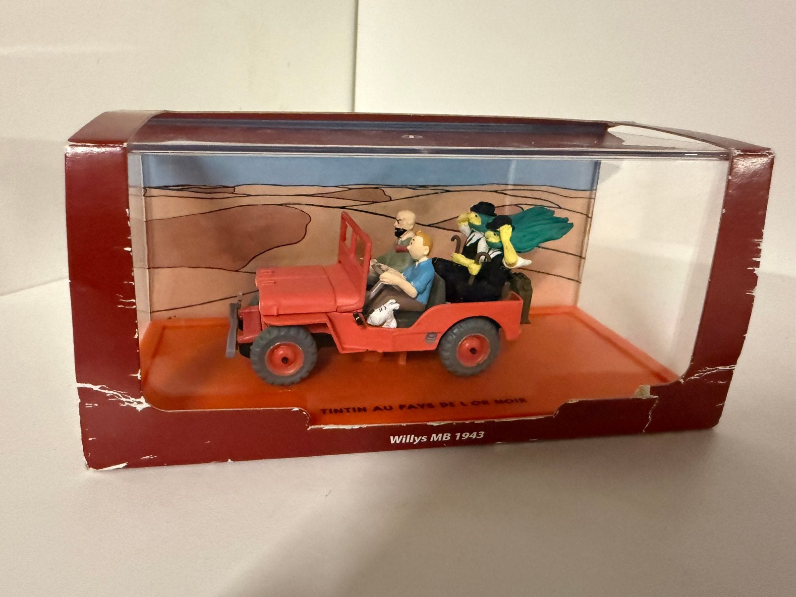 Kuifje Tintin – Willys MB 1943 – Atlas 1:43 + Certificaat, Ophalen of Verzenden, Kuifje, Gebruikt, Beeldje of Figuurtje