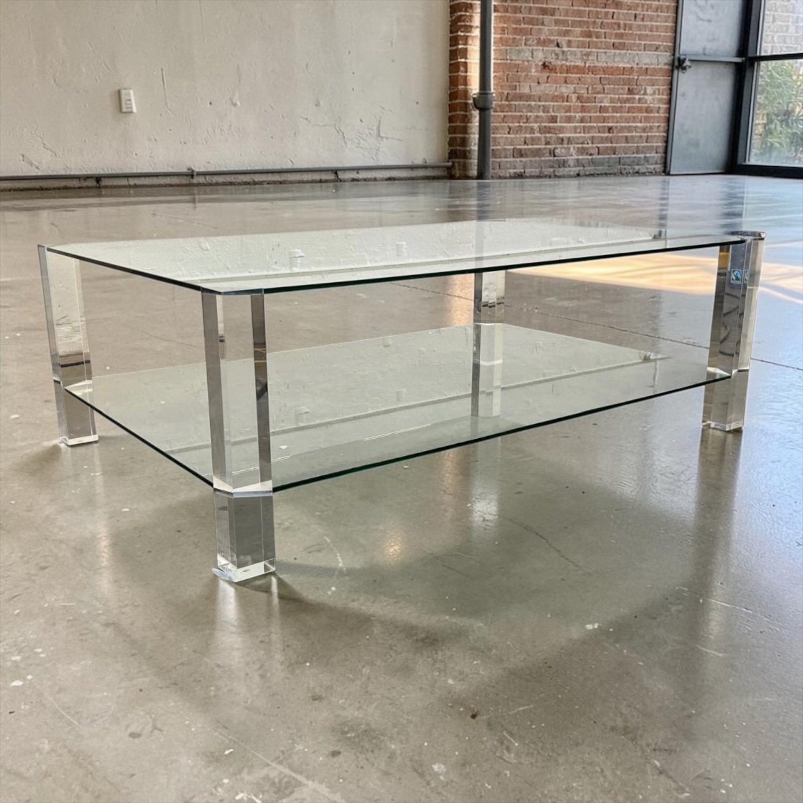 vintage glazen / acryl coffee table / salontafel 'The Hague', Antiek en Kunst, Antiek | Overige Antiek, Ophalen
