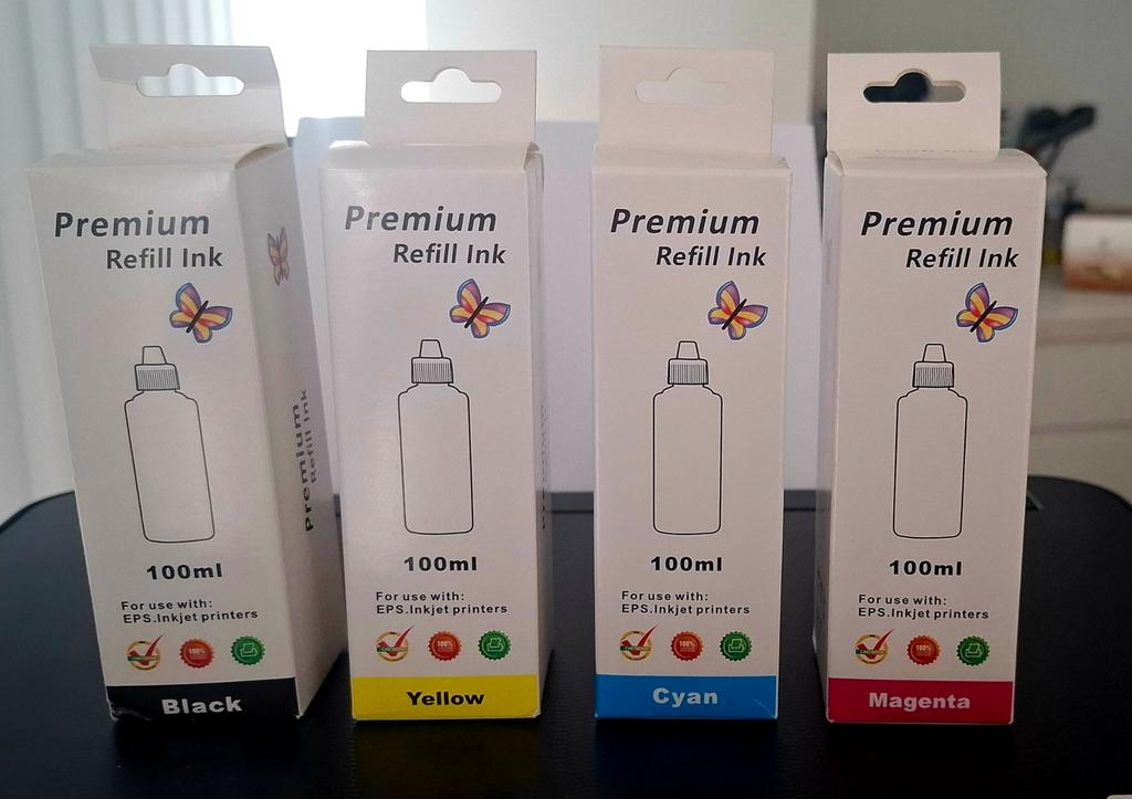 Premium Epson refill ink set 4x100ml houdbaarheid 06/2029, Informatique & Logiciels, Fournitures d'imprimante, Enlèvement ou Envoi