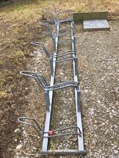 Fietsrek in inox voor 10 fietsen, Ophalen, Gebruikt