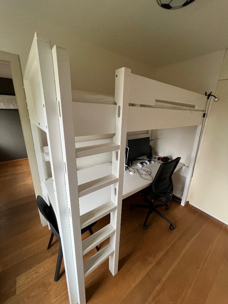 hoogslaper, Maison & Meubles, Chambre à coucher | Lits superposés & Lits mezzanines, 90 cm, Une personne, Enlèvement, Utilisé