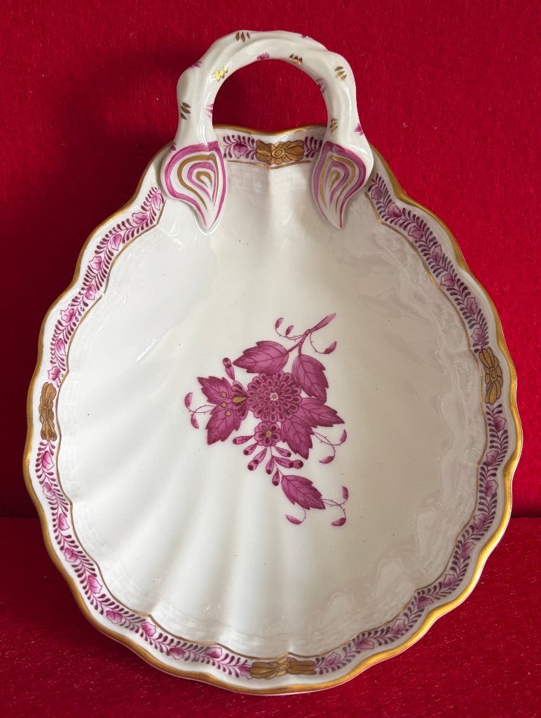 Petit Plat Coquille Vintage en Porcelaine de Herend, Enlèvement ou Envoi