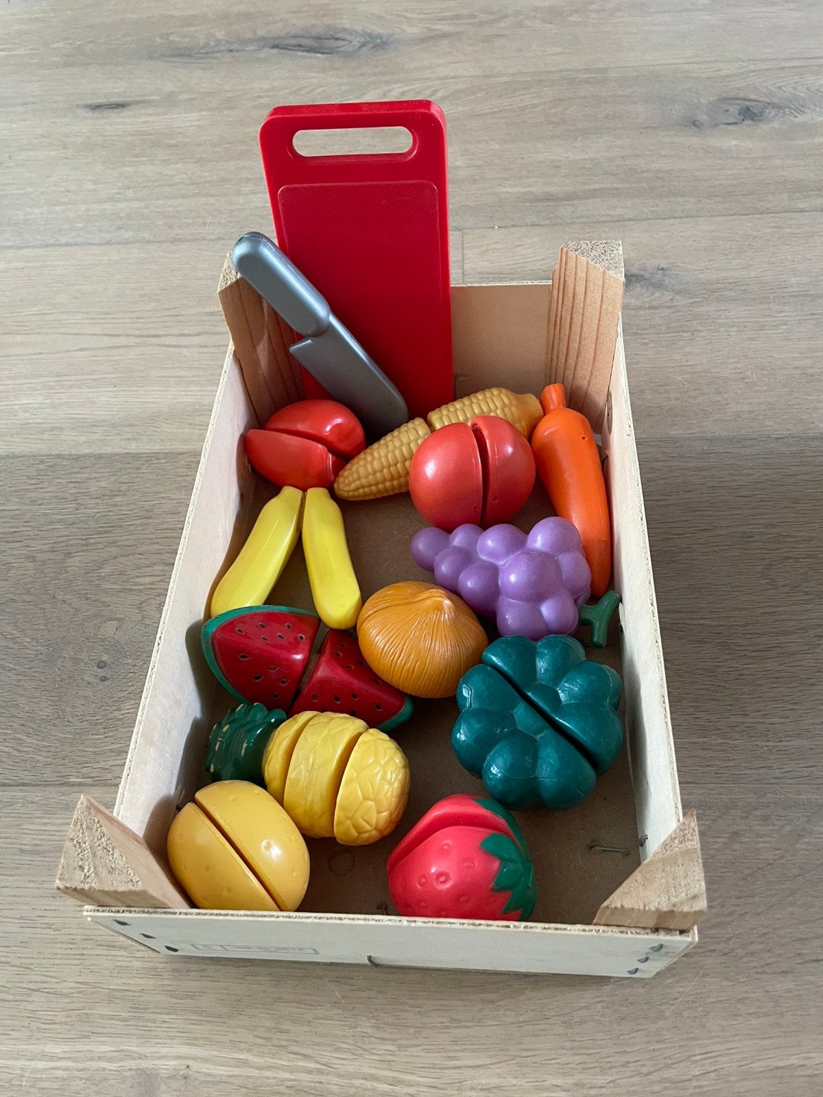 Groenten snijset, Ophalen, Gebruikt, Kunststof, Speelkeuken-accessoire