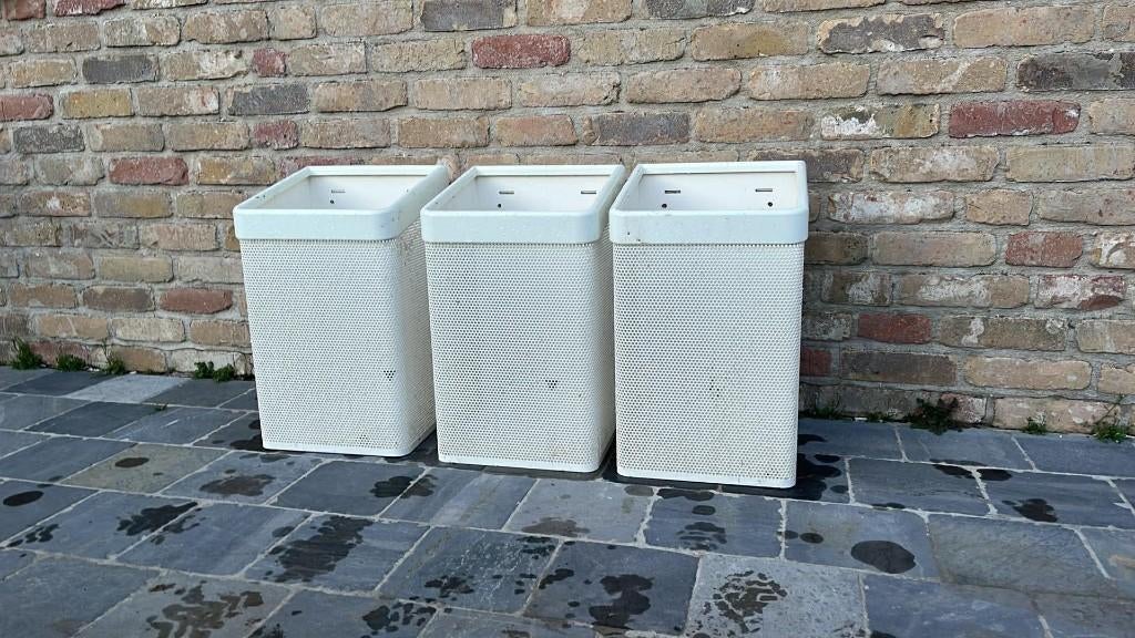 3x Vuilbak, prullenbak, papiermand, wasmand, Ophalen, Gebruikt, 50 tot 75 cm, Metaal