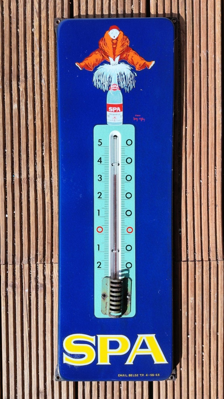 Thermomètre de spa original Emaillerie Belge 1963, Collections, Enlèvement