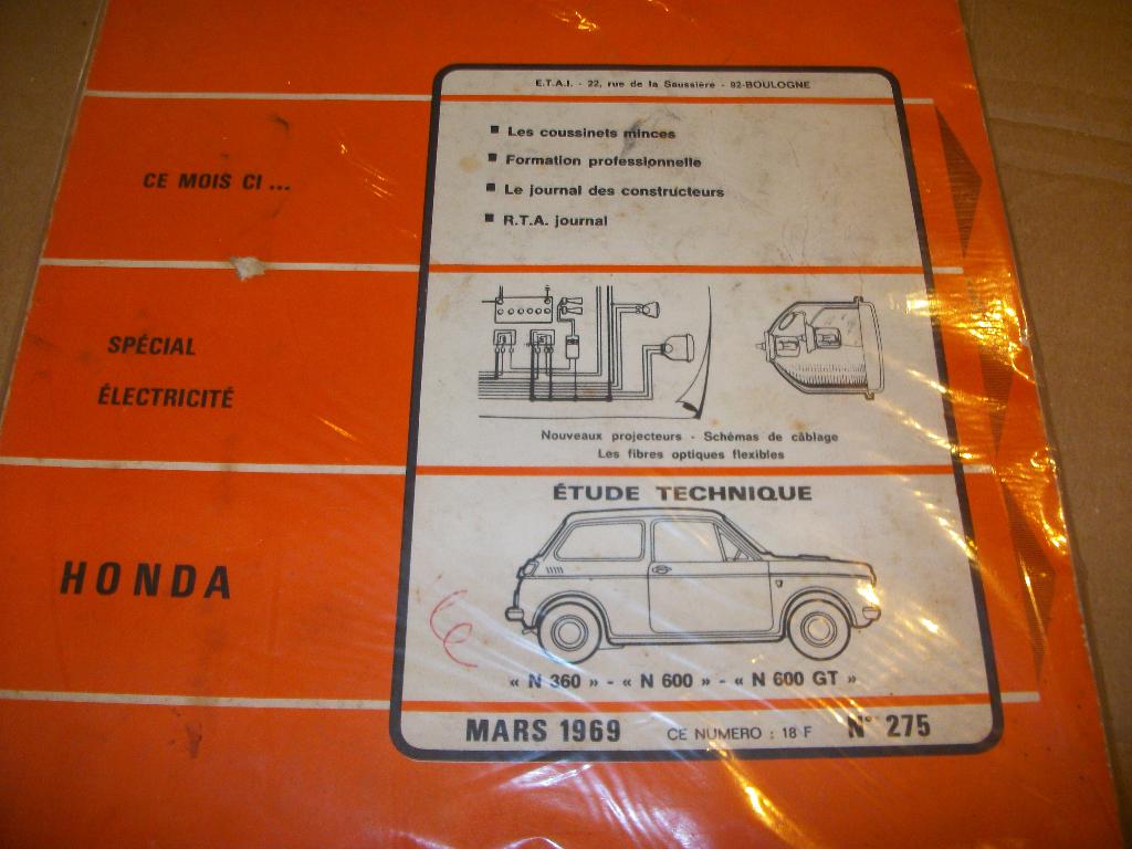revue technique honda N360 + N600 de 1967-1969, Ophalen of Verzenden