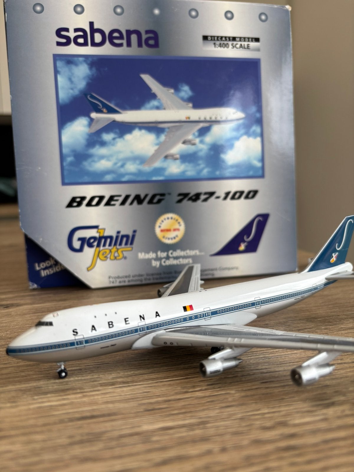 SABENA 747-100 OO-SGB 1/400 Gemini, Ophalen of Verzenden, Zo goed als nieuw