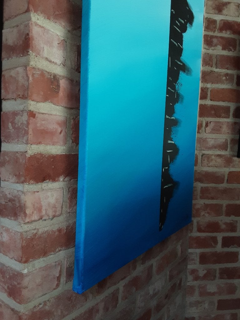Abstract schilderij getiteld “Camouflage”. (60x80 cm), Antiek en Kunst, Ophalen
