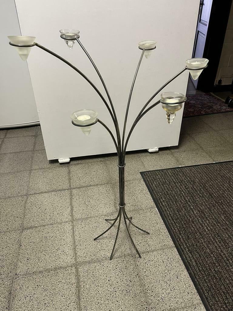 Standaard met sfeer kaarsjes, Gris, Comme neuf, Enlèvement, Lanterne