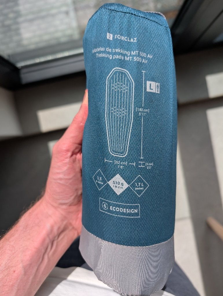 Luchtbed voor trekking MT500 maat L 180 cm x 52 cm, Ophalen of Verzenden, Zo goed als nieuw, 1-persoons