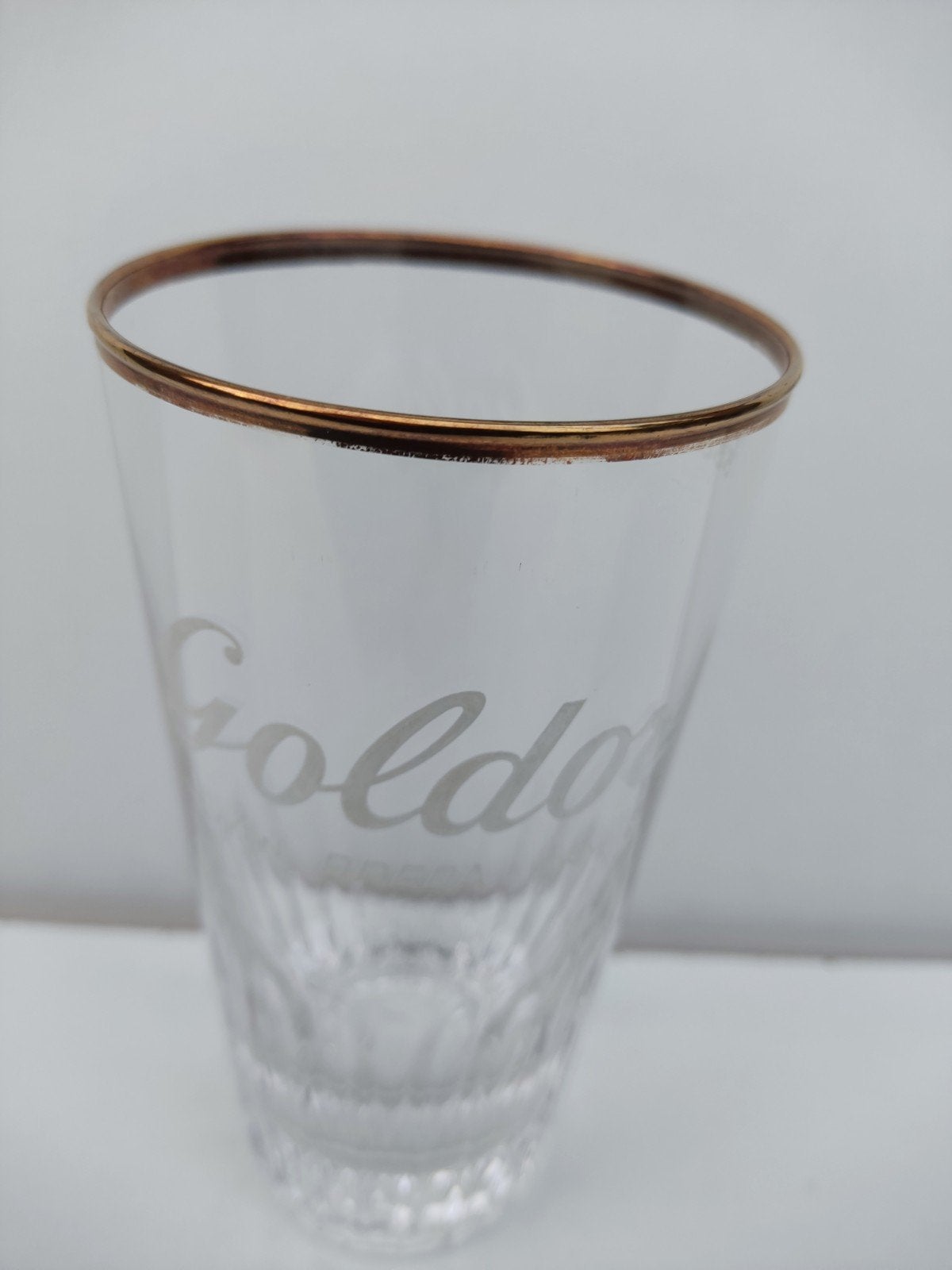 Vintage Goldor Bierglas – Leuven Breda Louvain (Jaren 50/60), Ophalen, Zo goed als nieuw, Bierglas