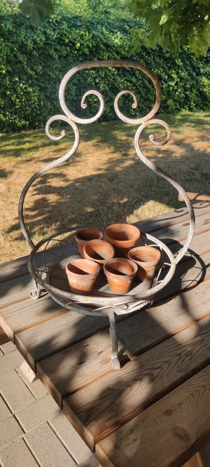 metalen siermandje 2 stuks, Tuin en Terras, Ophalen, Gebruikt, Rond, Balkon