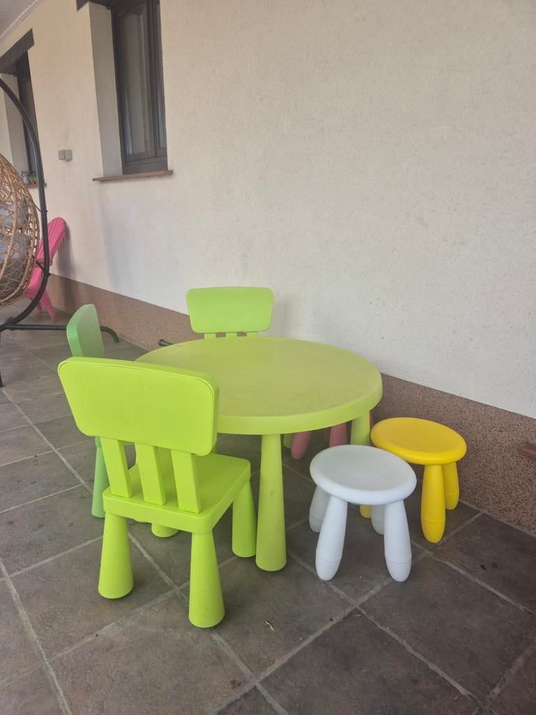 Tafel ikea met stoelen en krukjes GERESERVEERD, Ophalen