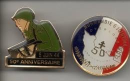 pin 2 stuks WO D day herdenking, Verzamelen, Militaria | Algemeen, Ophalen of Verzenden, Landmacht, Embleem of Badge