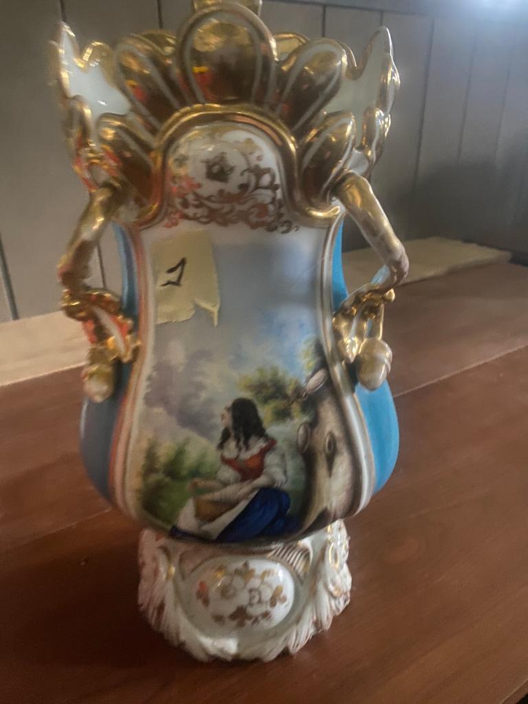 Paire de vases en porcelaine du 19 eme siècle, Enlèvement ou Envoi, Comme neuf