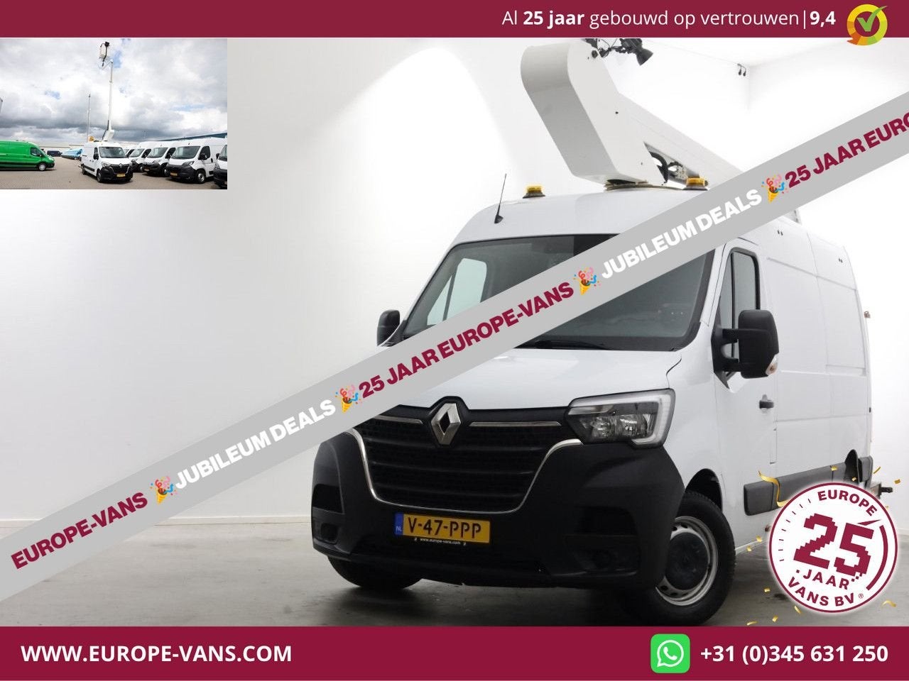 Renault Master T35 2.3 dCi 145pk L2H2 121FT Hoogwerker Werkh, Wit, Bedrijf, Onderhoudsboekje, Te koop