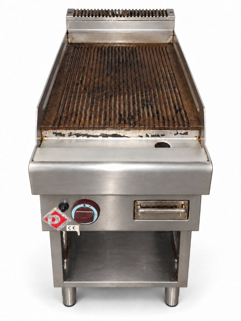 Plaque grill professionnelle à gaz Diamond sur meuble inox, Electroménager, Enlèvement, Utilisé