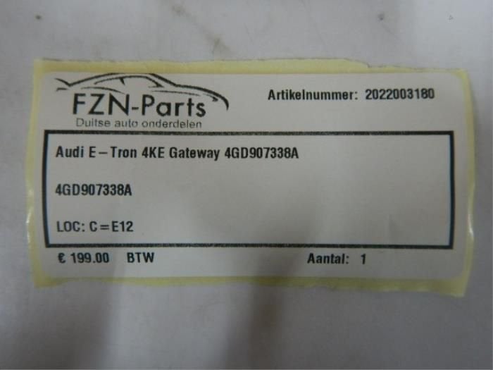 Audi E-Tron 4KE CAN Gateway (4GD907338A), Enlèvement ou Envoi, Utilisé