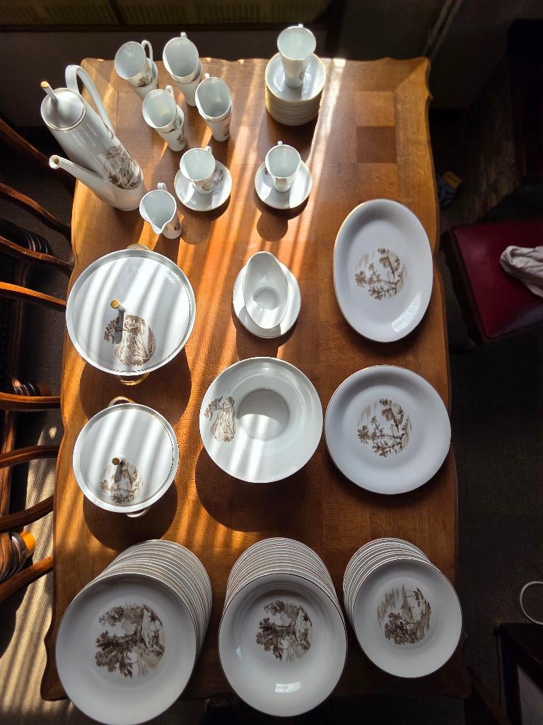 Vintage servies & koffieservies La Porcelaine de Baudour, Ophalen of Verzenden