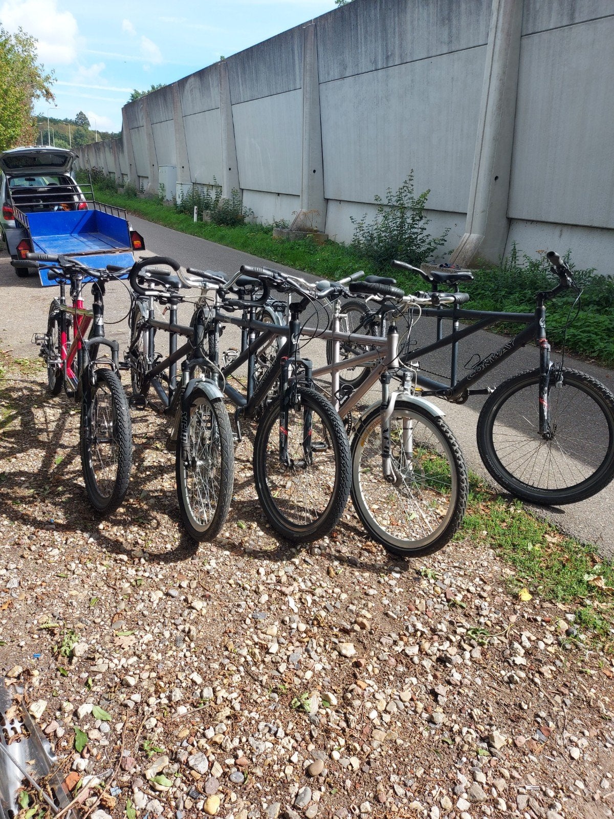 tandems met versnellingen, Ophalen, Schijfrem