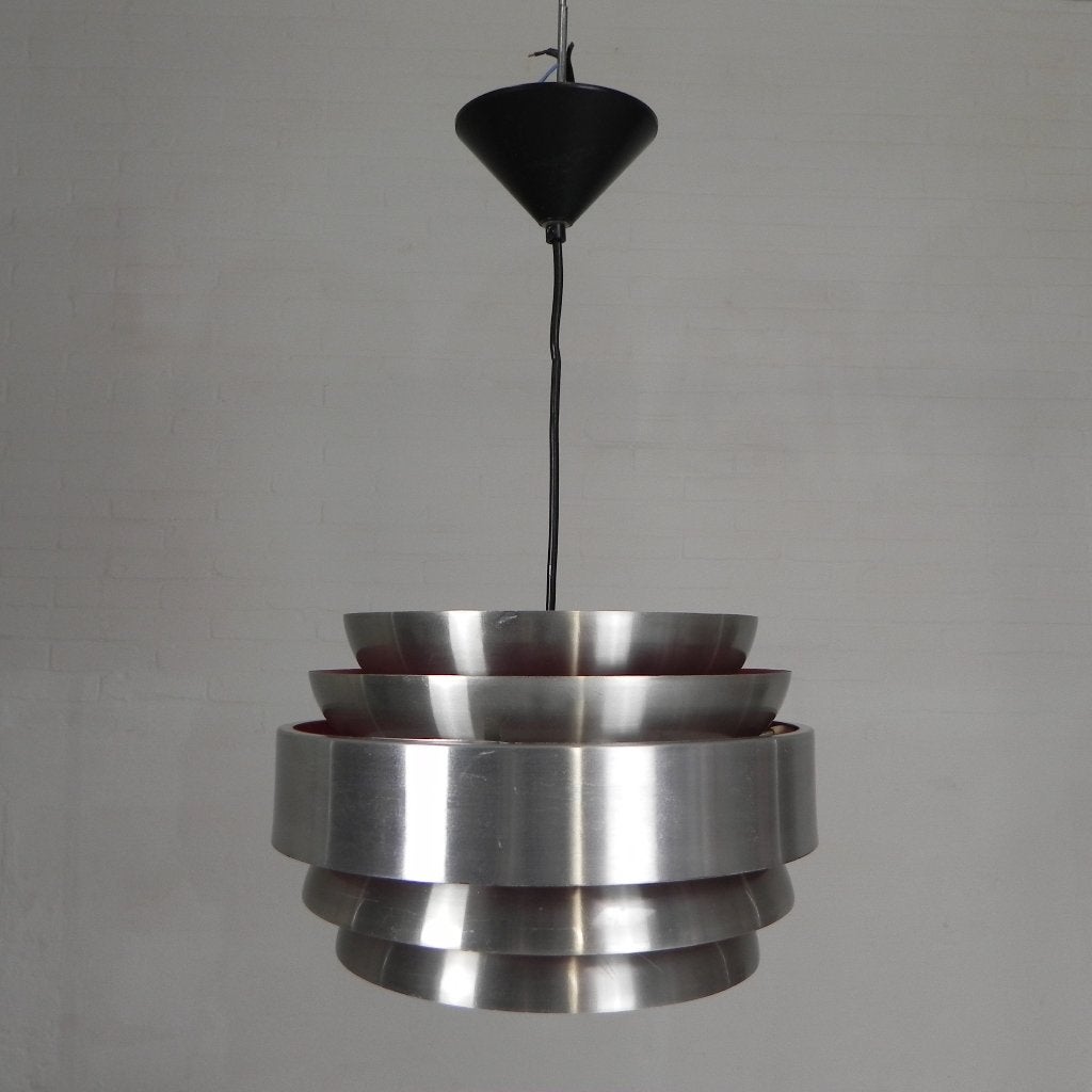 Vintage aluminium hanglamp Lakro Amstelveen, jaren 60, Ophalen of Verzenden