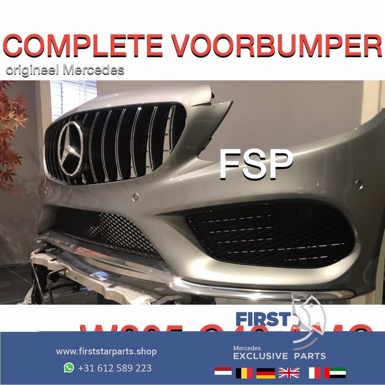 W205 AMG GT VOORBUMPER COMPLEET Mercedes C Klasse 2014-2021, Utilisé, -, Avant, -
