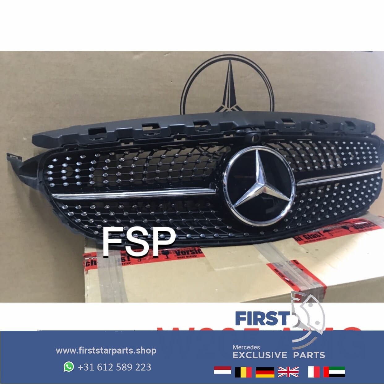 W205 FACELIFT DIAMOND GRIL origineel Mercedes C Klasse 2018-, Gebruikt, -, Ophalen of Verzenden, -