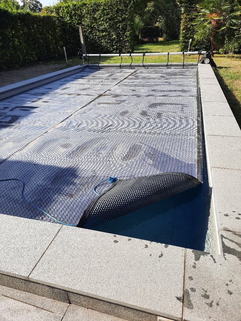 Afdekzeil zwembad, Ophalen, Gebruikt, 300 cm of meer, Inbouwzwembad