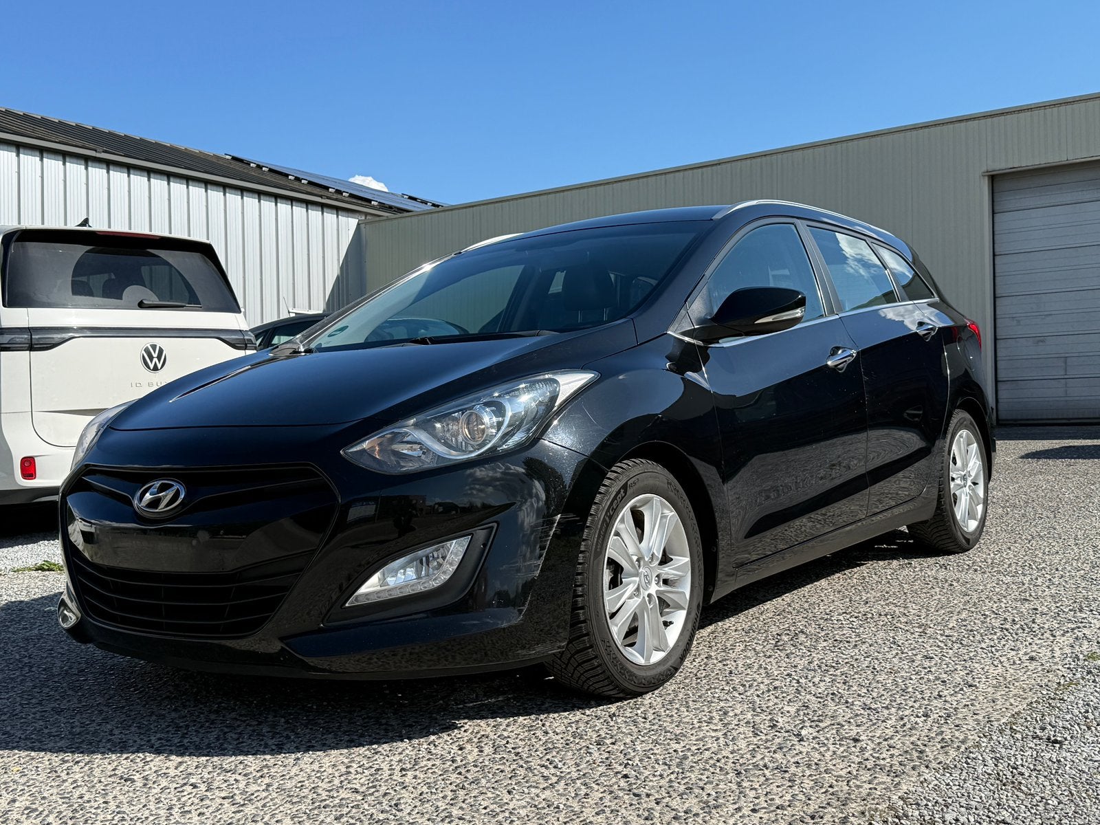 Hyundai I30 SW 1.6crdi Automaat, Auto's, Zwart, 4 cilinders, Leder en Stof, Zwart
