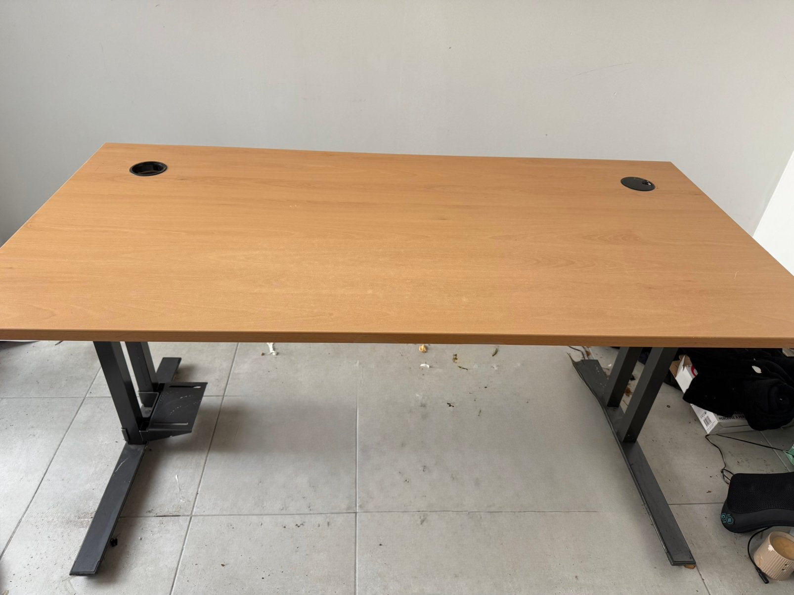 Kantoorbureau beuk – [L: 170]  [B: 80] cm, Huis en Inrichting, Ophalen, In hoogte verstelbaar, Zo goed als nieuw, Duo-bureau