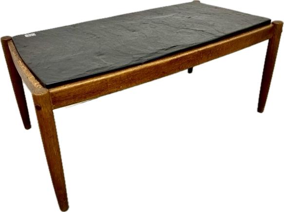 Vintage Deense Design Salontafel (Magnus Olesen) Leisteen, Ophalen