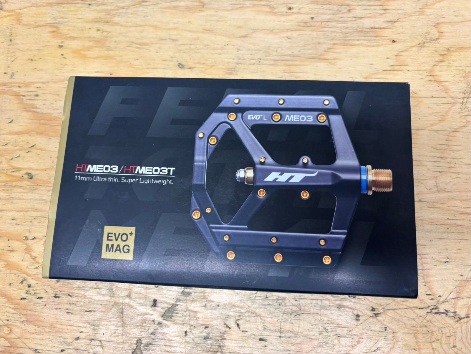 HT Components ME03T EVO+ pedals, Fietsen en Brommers, Ophalen of Verzenden, Zo goed als nieuw, Titanium