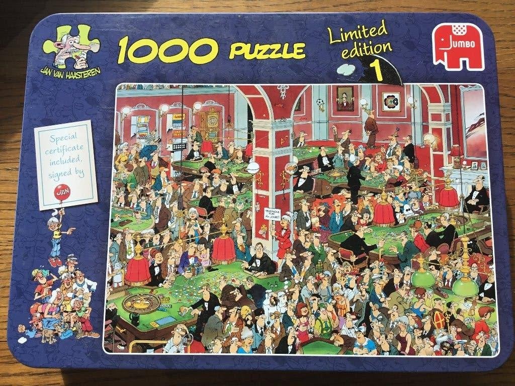 Puzzel Jumbo 1000 Jan Van Haasteren Crazy casino, Hobby en Vrije tijd, Denksport en Puzzels, Ophalen of Verzenden, 500 t/m 1500 stukjes