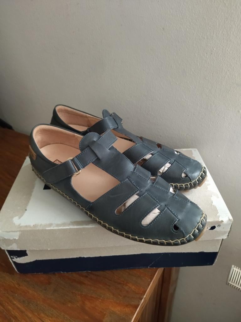 Sandales Pikolinos Cadaques en cuir – Bleu Ocean, Enlèvement ou Envoi, Comme neuf, Bleu, Pikolinos