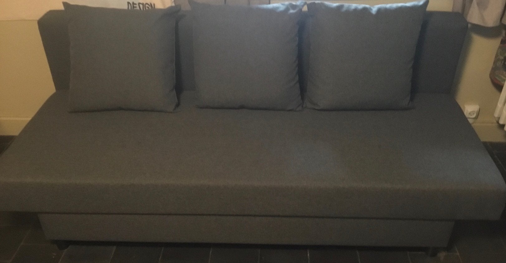 Canapé convertible  3 pl gris IKEA ASARUM ETAT très NEUF, Maison & Meubles, Enlèvement, Comme neuf, Gris