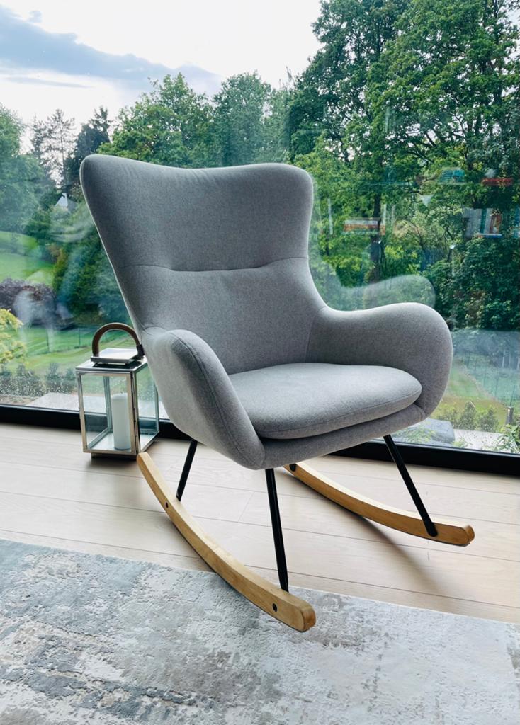 Rocking chair QUAX adulte Basic gris, Maison & Meubles, Fauteuils, Comme neuf, Métal, Enlèvement