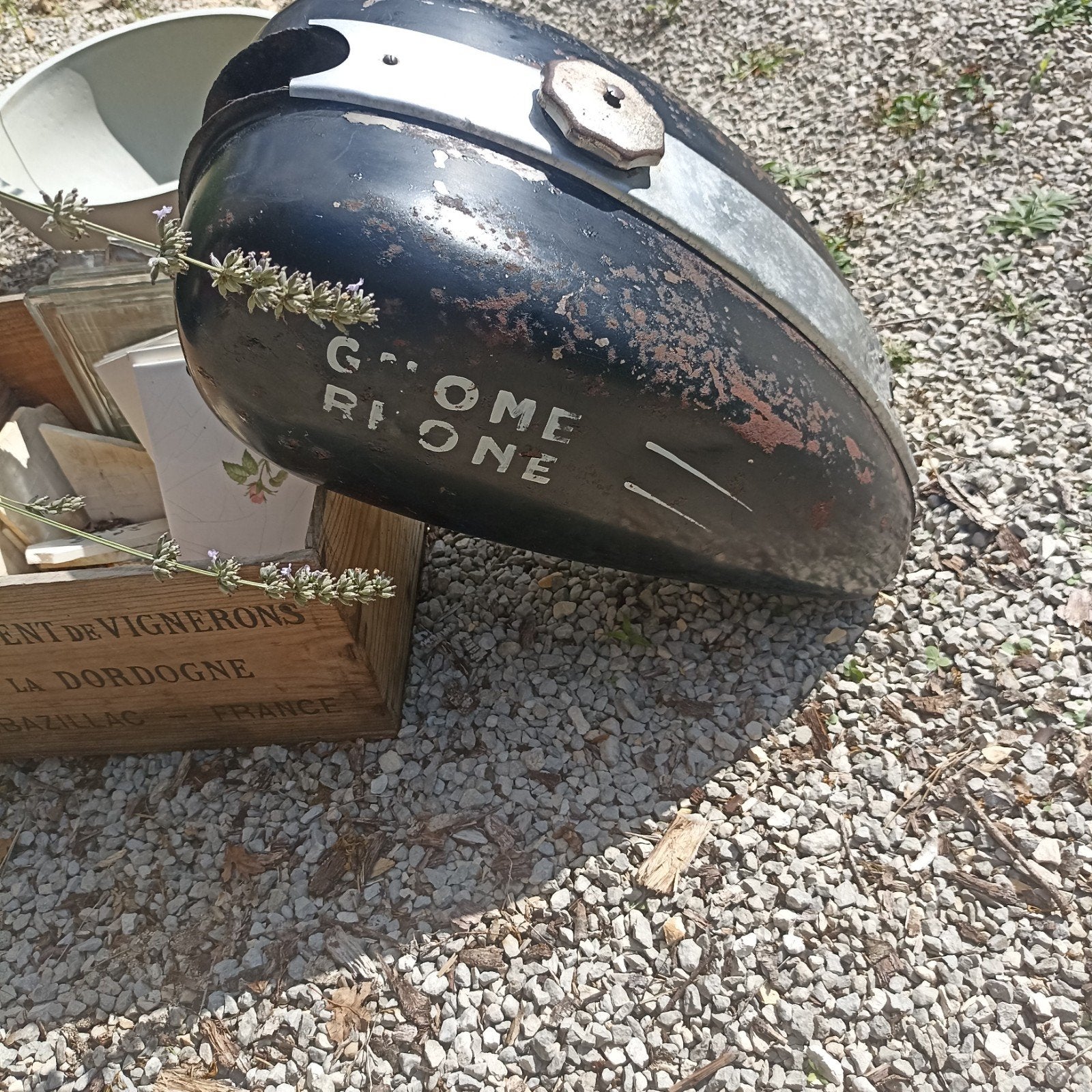 UNIEK: Originele Gnome et Rhône R4 benzinetank (jaren 50) –, Motos, Enlèvement ou Envoi