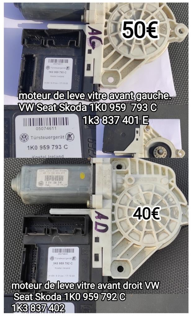 Moteur lève vitre avant golf5 VW Seat Skoda Audi,3portes, Enlèvement, Seat