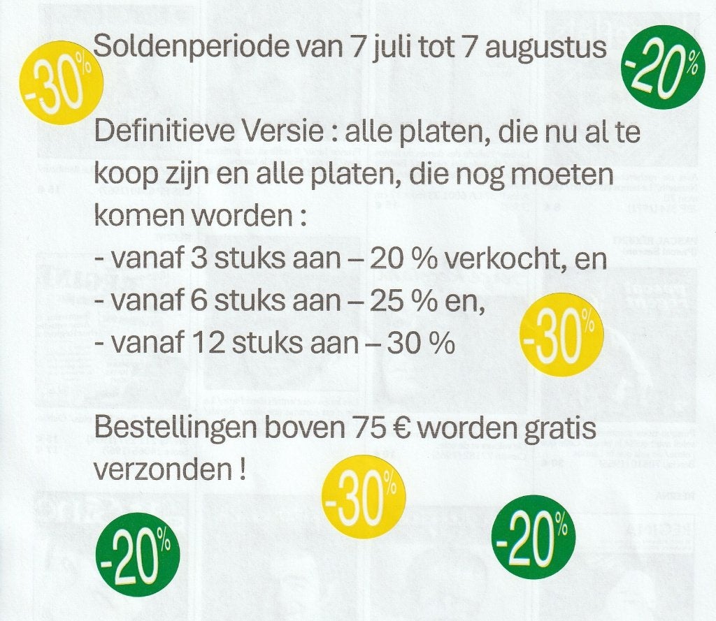 Soldenperiode voor de platen !, Gebruikt, Verzenden, 7 inch, Overige typen