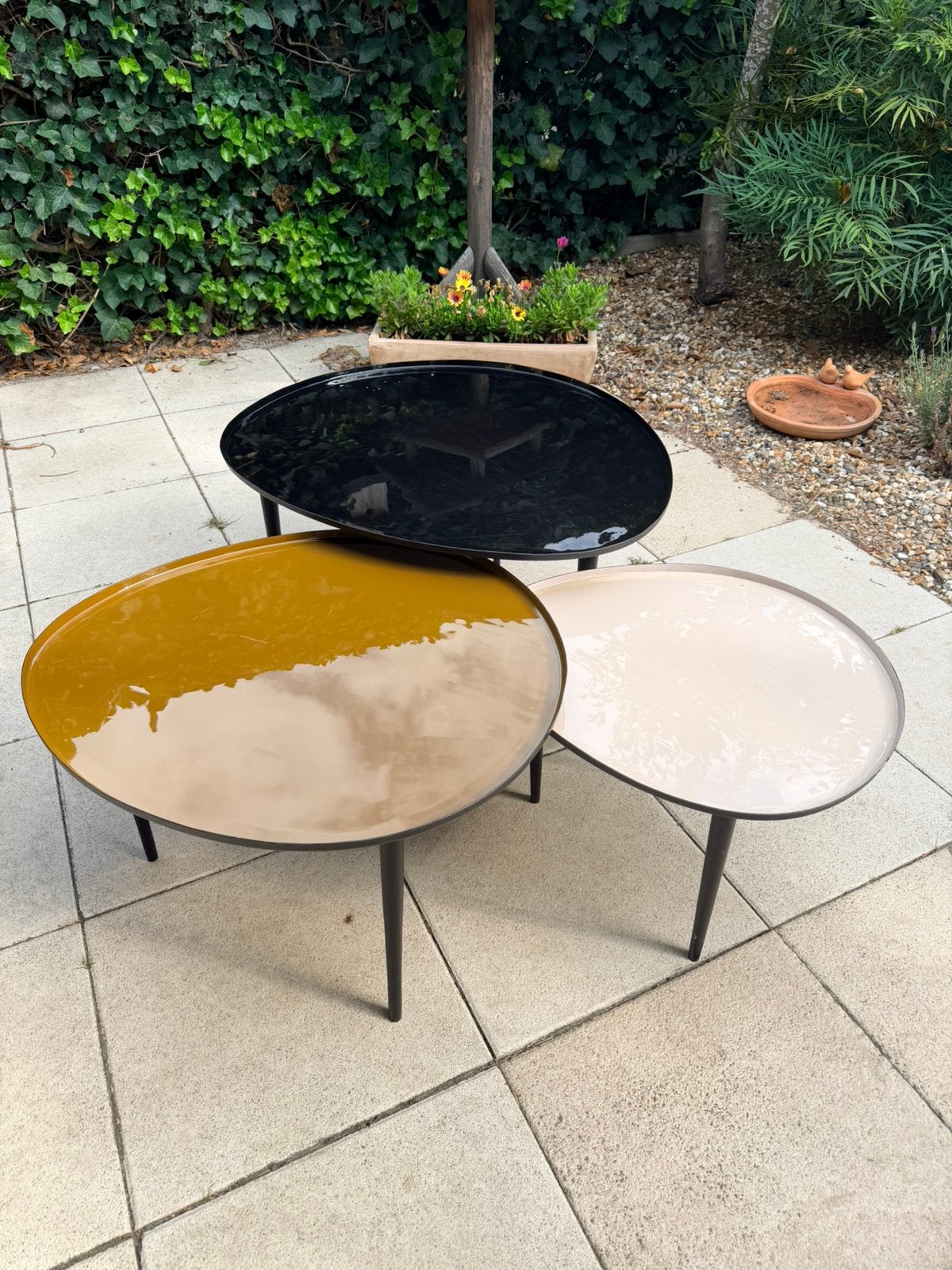 3 bijzettafels / salontafels - Maison du Monde, Huis en Inrichting, Tafels | Salontafels, Ophalen, Gebruikt, 50 tot 100 cm, 50 tot 100 cm