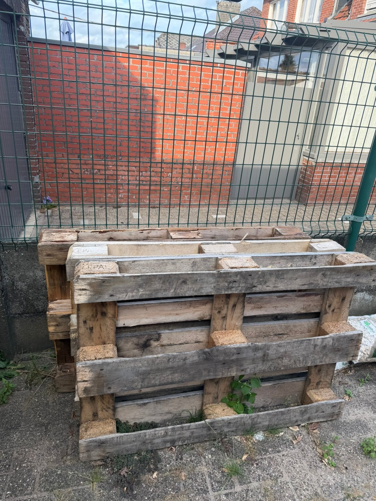 3 pallets, Ophalen, Gebruikt, Pallet