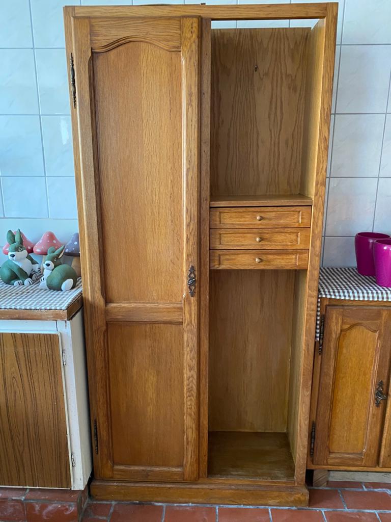 Halkast in eik, Ophalen, Gebruikt, Met deur(en), 200 cm of meer