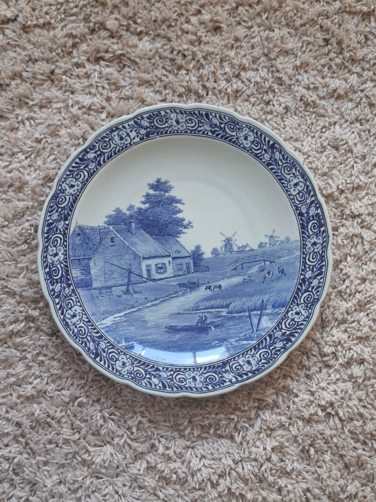 Delfts blauw bord - J. Sonneville, Antiek en Kunst, Ophalen