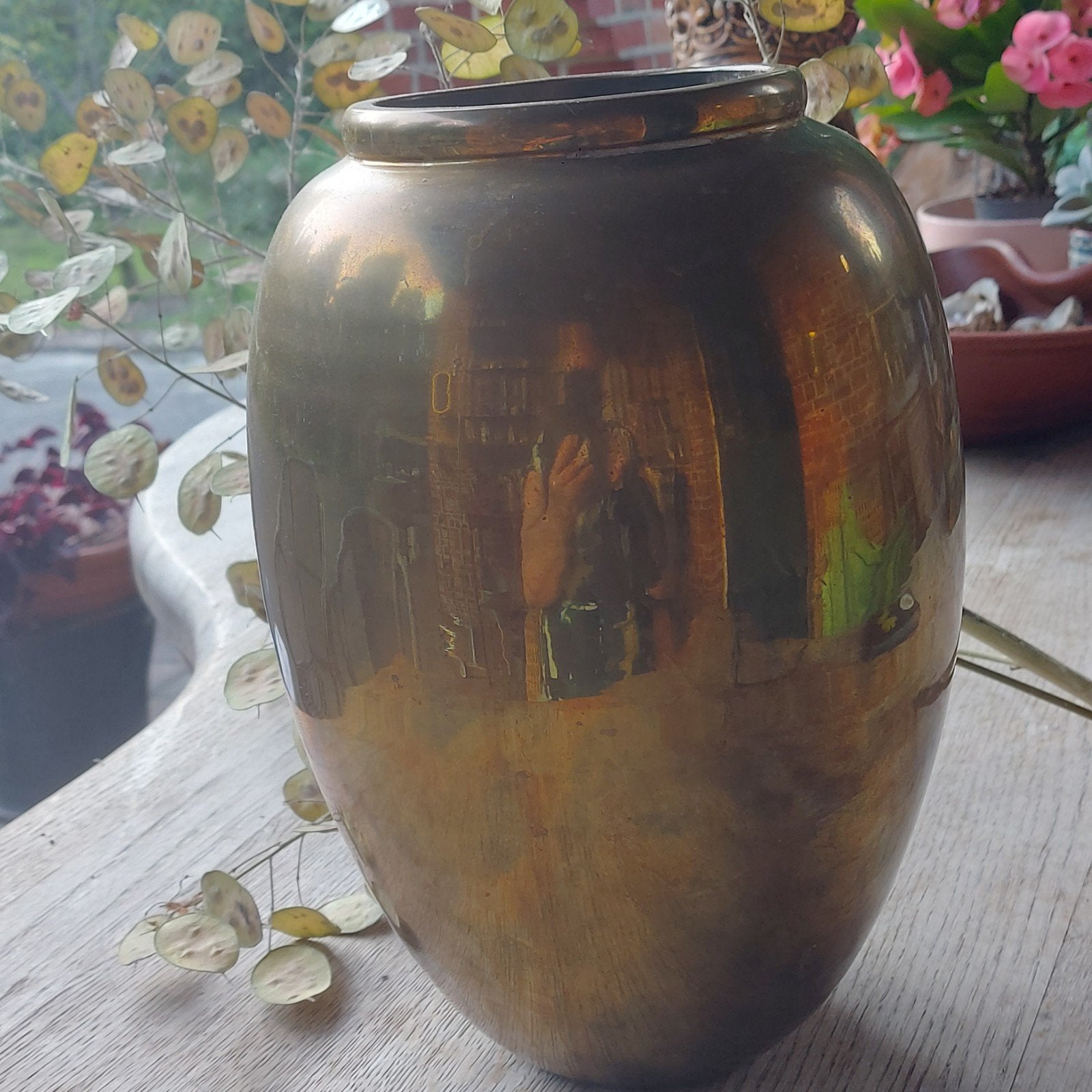 grote/zwaar/4kg/messing vaas, Ophalen of Verzenden